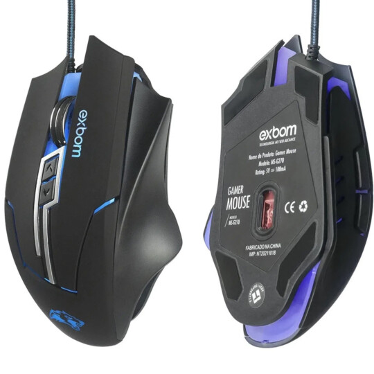 Mouse Gamer 7D Warrior 3200 Dpi com RGB Gaming Usb 03946 - MS-G270