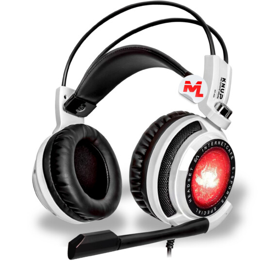 Fone De Ouvido Headset Gamer Com Microfone Branco Knup - KP-400