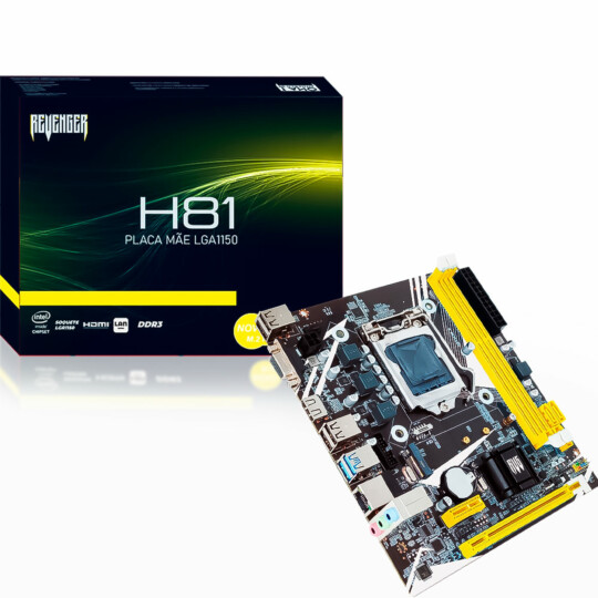 Placa Mãe para Intel LGA1150 2x DDR3 6 Usb Vga/Hdmi REVENGER - G-H81/M
