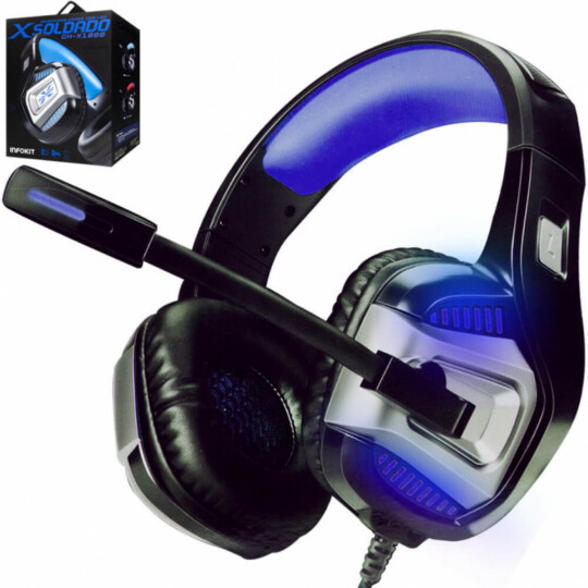 Headset Gamer 7.1 Surround para Ps4 Pc e Smartphone Azul Exbom - Gh-x1800