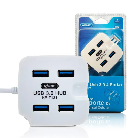 Hub USB 3.0 5Gbps 4 Portas com Base para Celular KNUP - KP-T121/A
