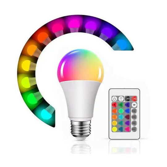 Lâmpada de LED RGB Colorida 3W com Controle Remoto Luatek - LK-RGB-3W