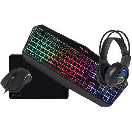 Kit Gamer 4 em 1 Mymax Teclado, Mouse, Headset e Mouse Pad - MHP-SP-KTI4IN1