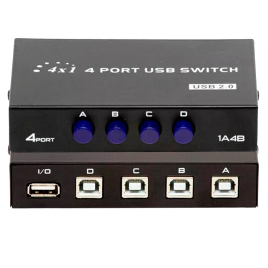 Hub Switch USB 4 Portas Tipo B 1 Usb A KNUP - KP-SW102