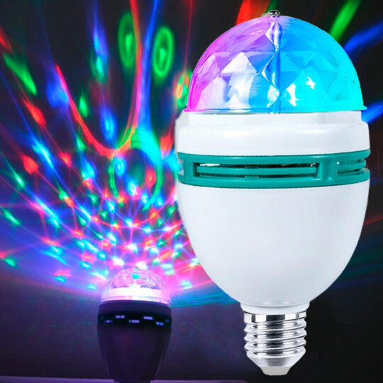 Lampada LED Colorida Giratória com Adaptador de Tomada STARMEGA - ST-015