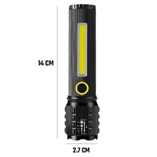 Lanterna Recarregavel Usb LED XPE 14cm Portátil PEINING - BL-C72-P50