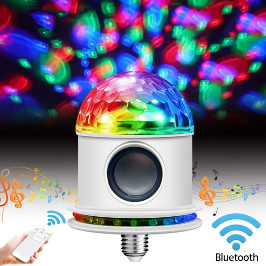 Lâmpada com Caixa de Som Bluetooth 6W Luz LED Colorida - LT-CT022
