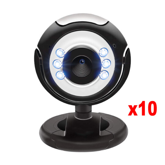 Kit 10 UN Webcam Câmera 640x480 Usb para Vídeo Chamadas PC e Notebook Lehmox - LEY-53