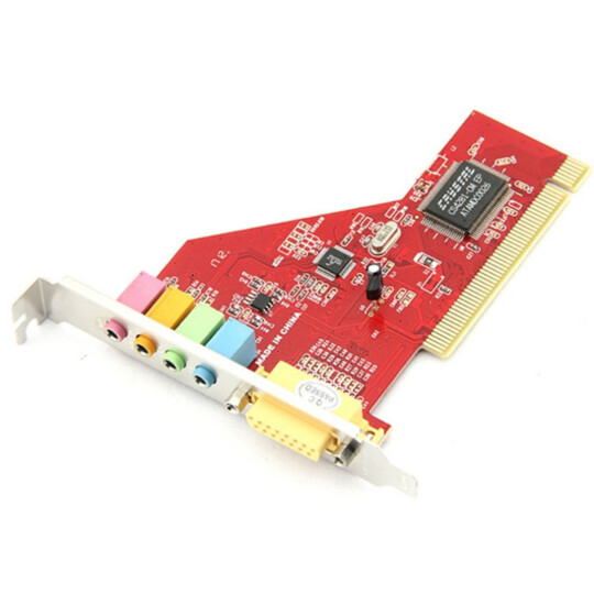 Placa de Som PCI 4 Canais Plug & Play Mic Line In SPK1 SPK2 MIDI LOTUS - LT-P256