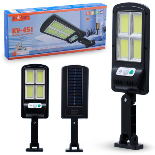 Luminária LED Solar com Sensor de Presença e Controle Remoto INOVA - KV-451