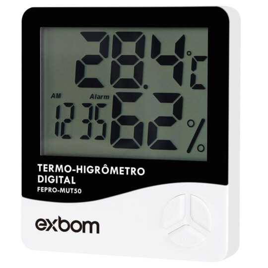 Medidor de Umidade e Temperatura Termo-Higrômetro Digital LCD Exbom - FEPRO-MUT50