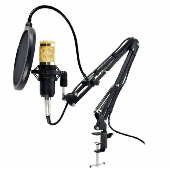 Microfone Profissional Condensador BM800 Kit com Braço Articulado + Pop Filter - BM-800