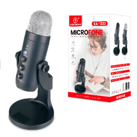 Microfone Profissional de Mesa USB para Lives e Podcast KAPBOM - KA-1333