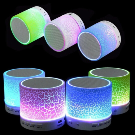 Caixa de Som Bluetooth Com LED RGB Crackelado Exbom - CS-A12BT