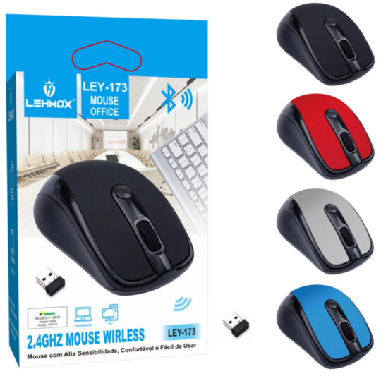 Mouse sem Fio Wireless 2.4Ghz Receptor Nano Usb - LEY-173