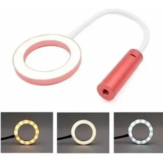Suporte para Celular com Iluminador Ring Light USB Led 4 em 1 Tomate - MLG-073