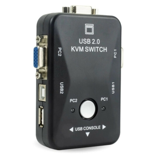 Switch de Monitor Kvm VGA de 2 Portas Exbom 00877 - KVM-2U