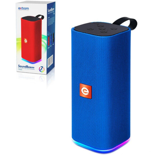Caixa de Som Bluetooth Multimidia FM/SD/Aux/Usb Led RGB Super Bass 03458 Exbom - CS-M33BTL