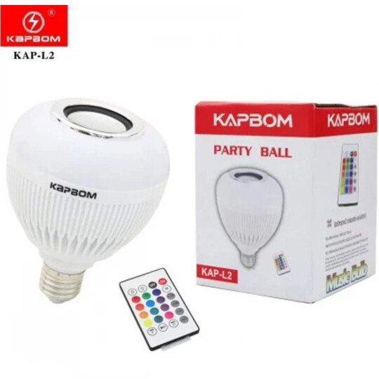 Lâmpada Led Caixa de Som Bluetooth com Controle Remoto KAPBOM- KAP-L2