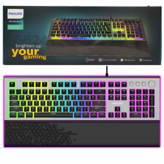 Teclado Mecânico com Fio RGB Philips- SPK-8624