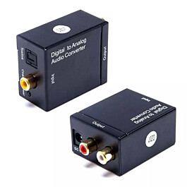 Conversor de Áudio Digital Analógico Entrada Optico Coaxial Para Saída  RCA Exbom 01741