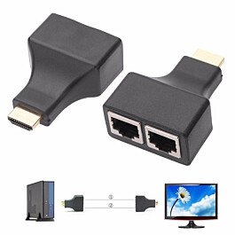 Extensor HDMI 30m Via Cabo de Rede RJ45 Cat 5e/6