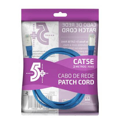 Cabo de Rede RJ45 CAT5e FTP 2 Metros Azul Chipsce - 018-1074