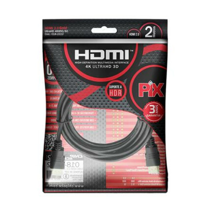 Cabo Hdmi Gold 2.0 4k Hdr 19p 2 metros Chipsce - 018-2222