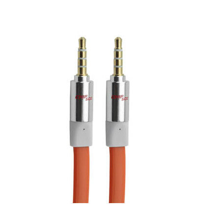 Cabo Auxiliar P2+P2 Premium Estéreo Flat Laranja - 3 Metros Chipsce - 018-5791