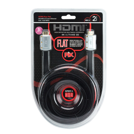 Cabo Hdmi Flat Desmontavel 2.0 4K Hdr 19P 2 Metros Chipsce - 018-9802