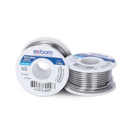 Estanho em Fio Carretel 40x60 2,0mm com 100g 03141 Exbom - EF40 / EF25-G100M2