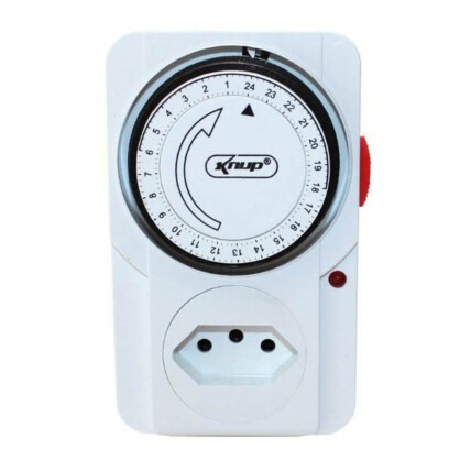 Timer Analógico Bivolt Temporizador Mecânico com Led Indicador Knup - KP-ES01