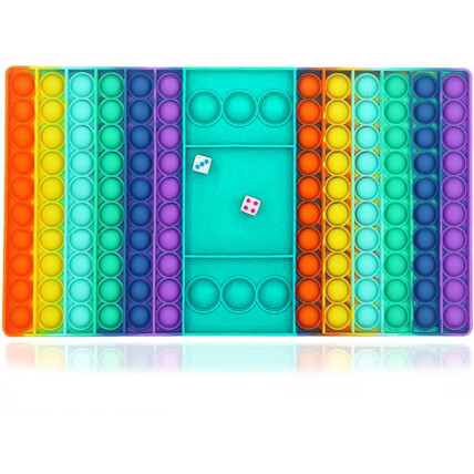 Brinquedo Pop Fidget Anti Stress Tabuleiro Colorido Com 2 Dados - VERDE