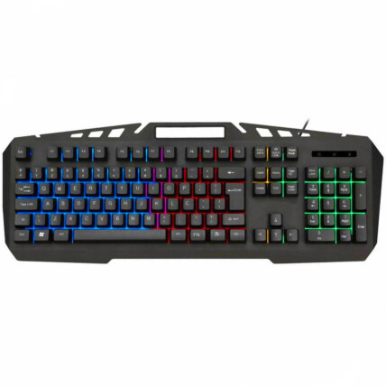 Teclado Gamer Semi-Mecânico K-Mex Standart Spartacus Metal Led RGB - KB-A328