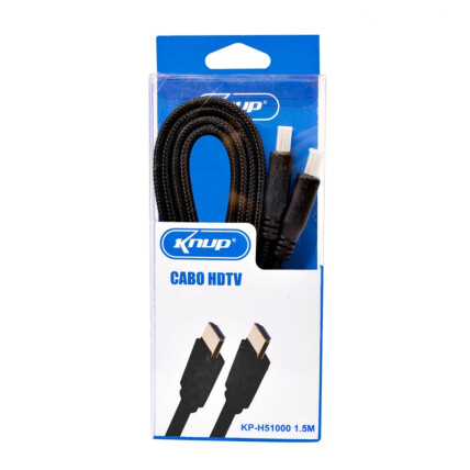 Cabo Hdmi para Hdmi em Malha tipo Flat 1.5 Metros - KP-H51000 1.5M