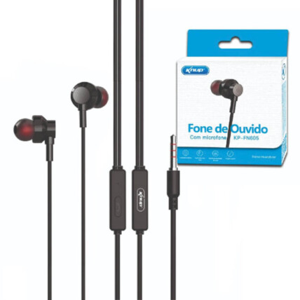 Fone de Ouvido Intra Auricular com Microfone Knup - KP-FN605