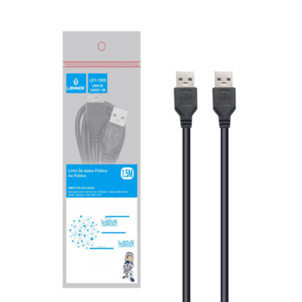 Cabo Usb Macho para Usb Macho 1,5 Metros Lehmox - LEY-1509