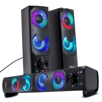 Caixa de som e Subwoofer para Computador e Notebook 12W com Led Knup - KP-6041