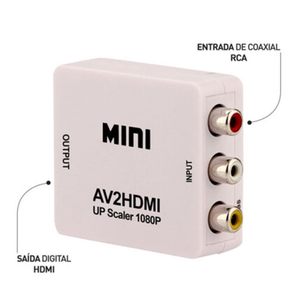 Conversor de Vídeo AV RCA para Hdmi HD 1080p Lehmox - LEY-75
