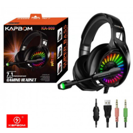 Headset Gamer Com Microfone e Led RGB Conexão 2 P2 Kapbom - KA-909
