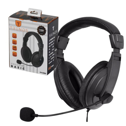 Fone Headset com Microfone Básico conexão P3 Trends - FN-30BK