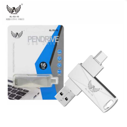 Pendrive 16Gb 2 em 1 Usb 2.0 + Tipo C Altomex - AL-5U-16