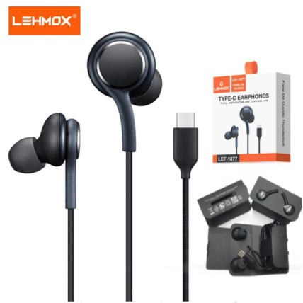 Fone De Ouvido Type C Com Cabo 1,2m e Microfone Embutido Lehmox - LEF-1077
