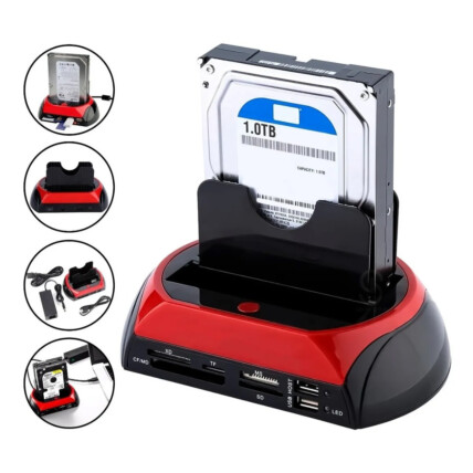 Dock Station Leitor Usb de HD e SSD 2,5'' e 3,5'' IDE Sata Cartão SD Bmax - BM753