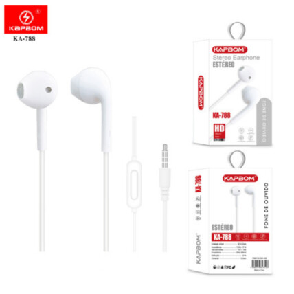 Fone de Ouvido Estéreo com Microfone P2 3.5mm Kapbom - KA-788