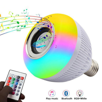 Lâmpada Led Colorida com Caixa de Som Bluetooth Knup - D-DHT03A