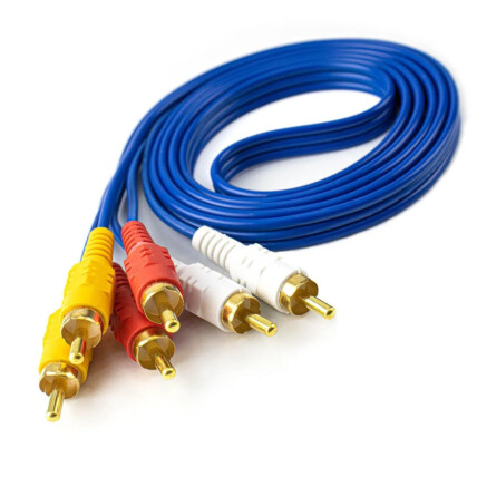 Cabo 3RCA x 3RCA Azul com 3 Metros - KP-RCA02 3M