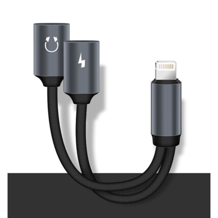 Adaptador Lightning Splitter 2 em 1 Áudio e Carregamento Verde - ZJT-2IP8-04
