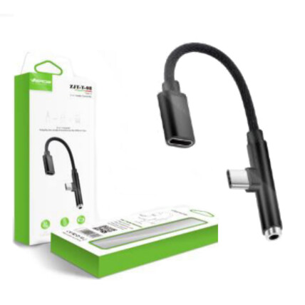 Adaptador Type C P2 2 em 1 Áudio e Carregamento Verde - ZJT-T-08