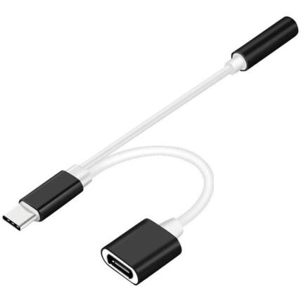Adaptador Type-C P2 com Saída Dupla Fone e Carregador Verde - ZJT-T-06